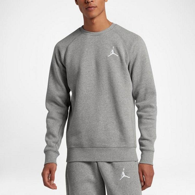 Air Jordan Crew Neck Casual Pullover Knitted Sweater Men's Grey CQ7760-063