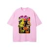 Summer Men's Japanese Anime JoJo's Bizarre Adventure Pattern Printed Casual 100% Cotton Short-sleeved T-shirt Retro Clothing