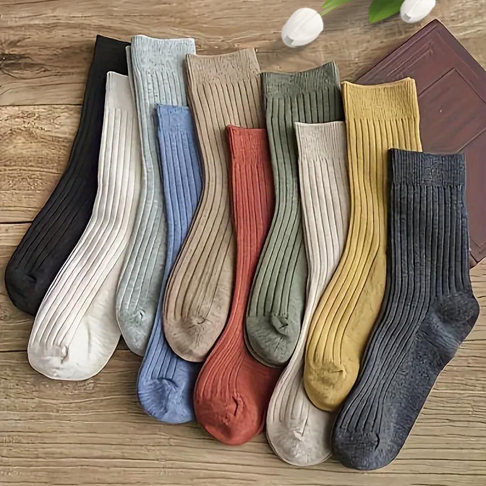 10 Paar Einfarbige Socken Damen Lässig Atmungsaktiv Streetwear Sportsocken Mode Schulmädchensocken