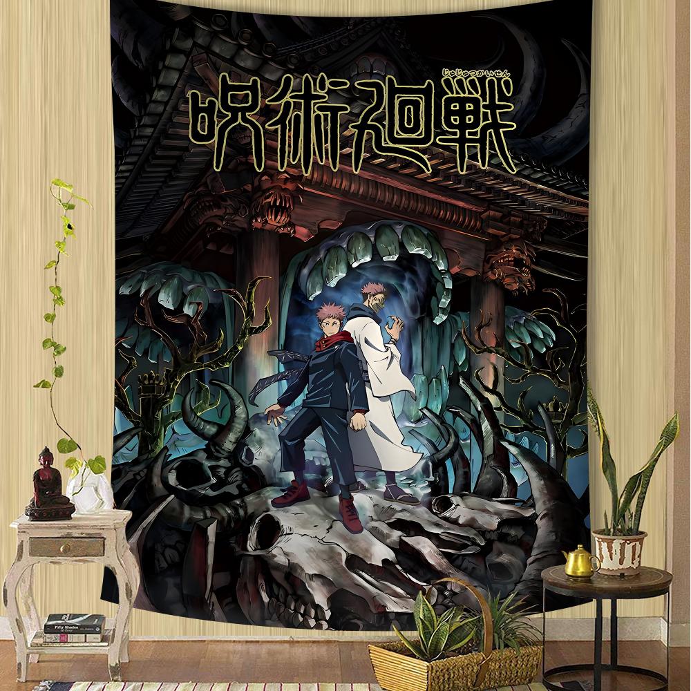 

Jujutsu Kaisen Weekly Shonen Jump Tapestry Anime Wall Hanging with Itadori Ideal for Otaku Bedroom Decor Manga Room Accents 74x94cm(29x37in)