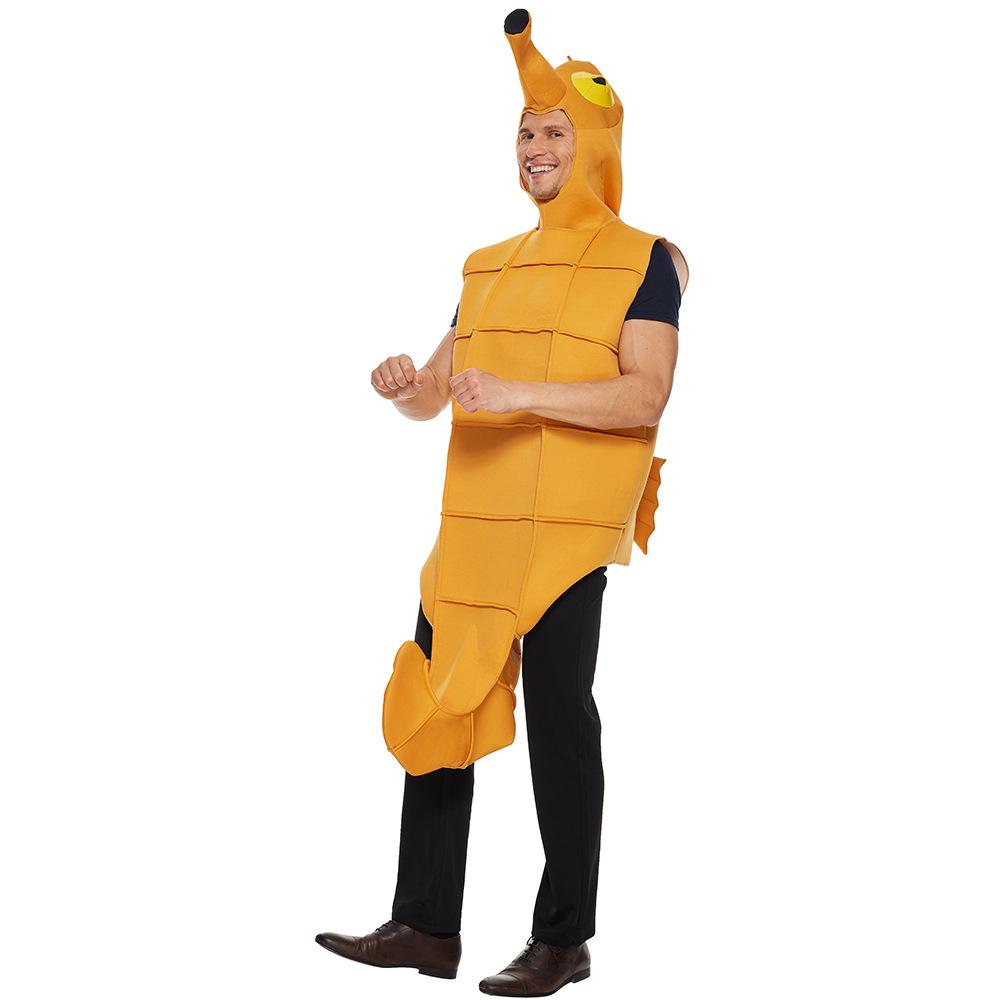 Funny seahorse cosplay costume, for adults Adult size жёлтый