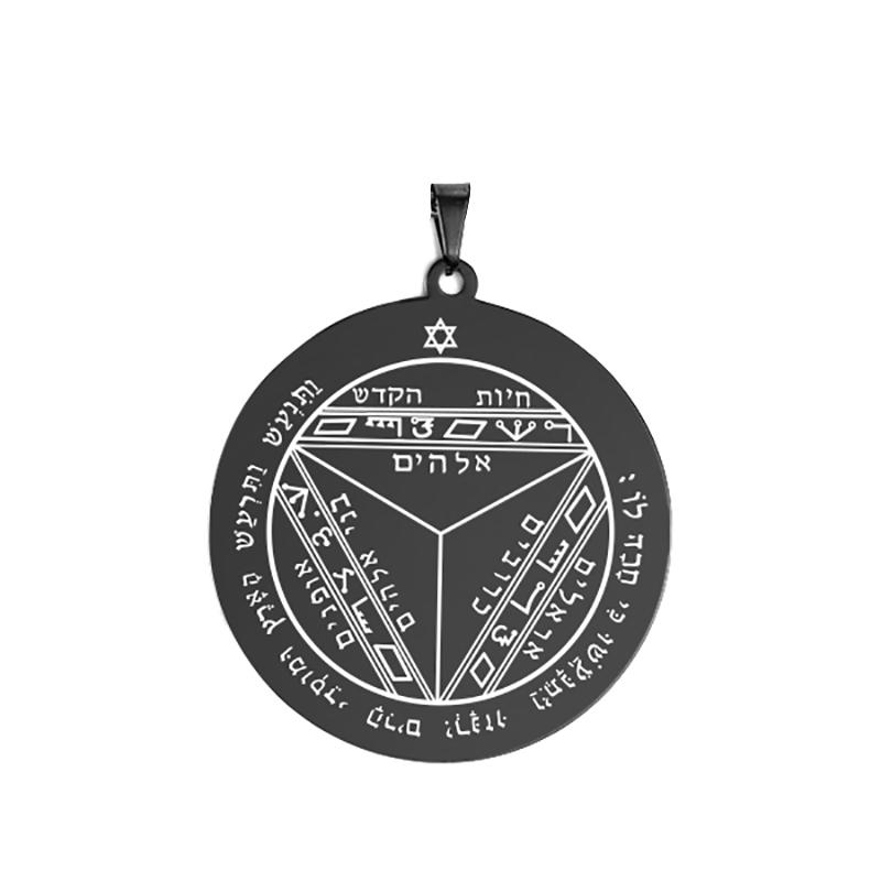 Dawapara Pentacle of Saturn Solomon Accessories Attracting Money Business Talisman Pendant for Necklace Stainless Steel Jewelry