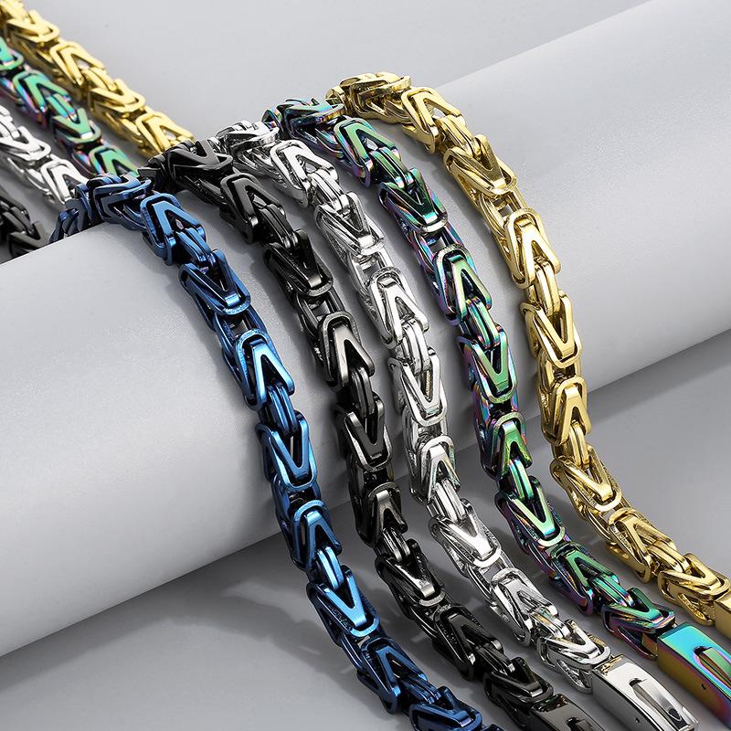 

Мужская V-образная цепочка из титановой стали: Рок, Хип-хоп, Уличный стиль Ожерелье Gold