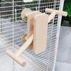 Bird Cage Toys Multifunctional Wooden Seesaw For Birds Versatile Cage Accessories For Parrots Parakeet Budgies Cockatoos