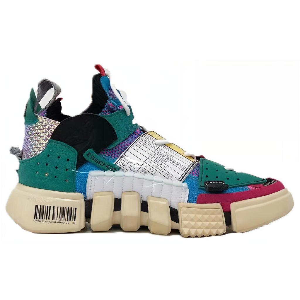 Li Ning Sfs Sample For Sale Fashion Trend Slip Resistant Abrasion Resistant Mid top Vintage Basketball Shoes Women's AGBQ066-2