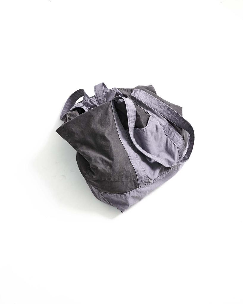 999Humanity Adventure Bleached Panel Tote Bag (Purple Charcoal)