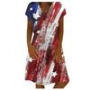 Loose Fit Mid-Length Dress with Off Shoulder Design and Printed Pattern Casual Summer Beachwear for Women