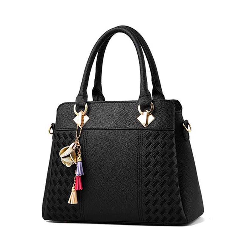 The New Solid Color Embroidered Shoulder Bag Simple and Retro Handbag Trendy Luxury Multi-port Crossbody Bag