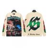 Unisex Vintage Skull Print Washed Cotton Long Sleeve Hoodie Streetwear Loose Fit