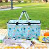 Portable Insulated Folding Picnic Basket - Ideal for Outdoor Trips, Shopping, and Storage.
