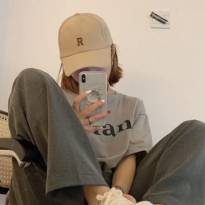 R Letter Baseball Cap Children Spring and Autumn Thin Niche Street Card Sunshade Sunscreen Couple Cap