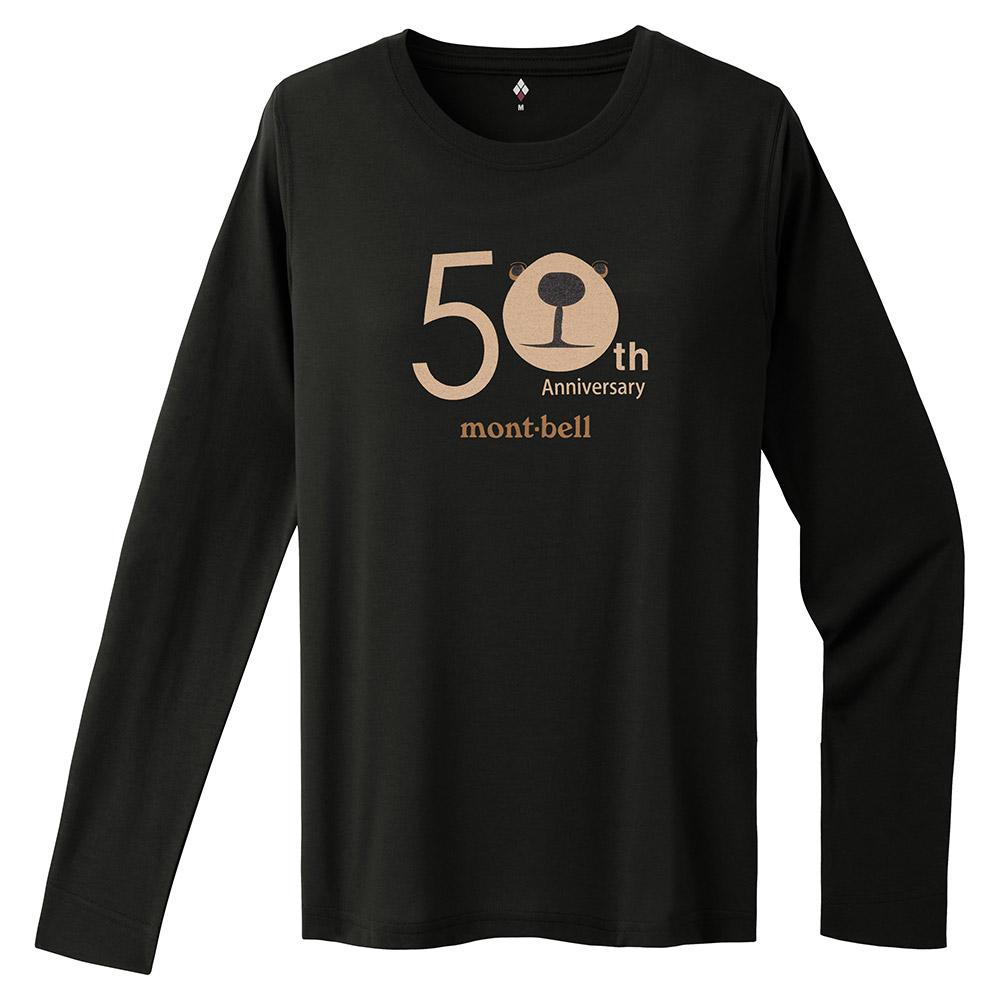 MONTBELL Hiking Outing Camping Crew Neck Travel Quick Dry Breathable Long Sleeve T-Shirt Women's Black