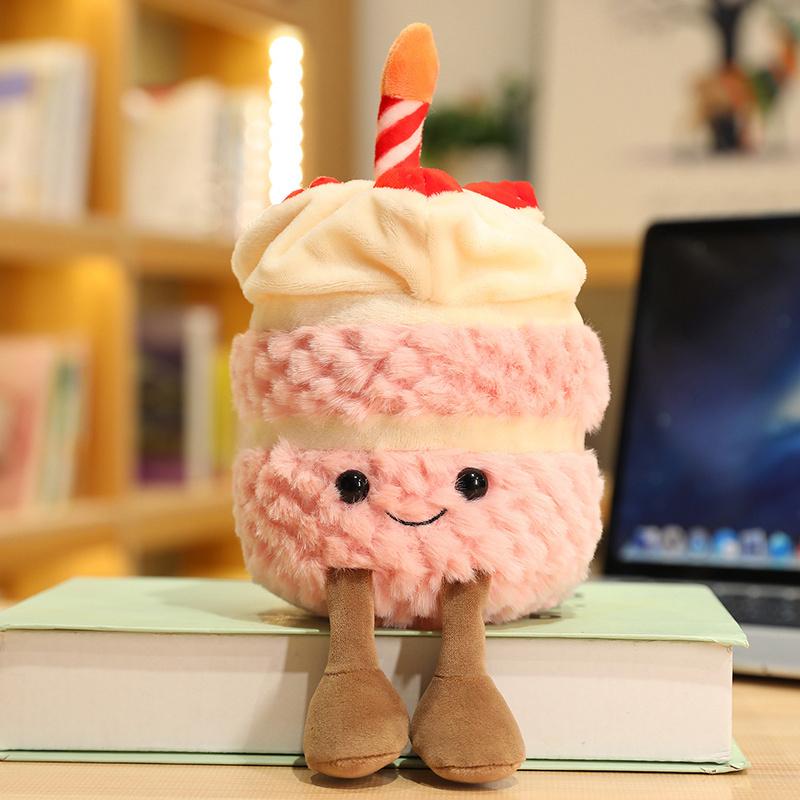 Cartoon Delicious Dessert Plush Doll Fruit Cake Personification Food Ice Cream Doll Dessert Shop Decoration Gift for Girls Boys