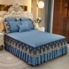 Fashion Lace Bed Skirt Home Decor Bedding Set Luxury Machine Washable Non Slip Embroidery Bedspreads for Queen/King Size Bed