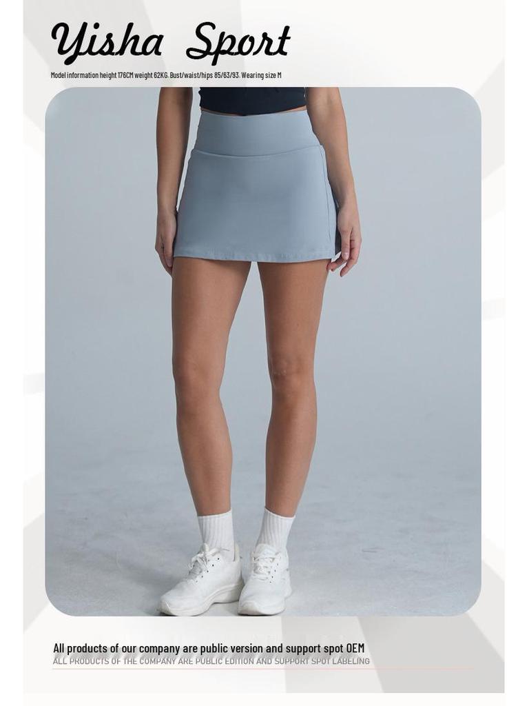 High-Waist Quick-Dry Tennis & Yoga Skort with Built-In Shorts
