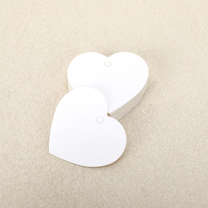 Heart-Shaped Cowhide Paper Blank Tag - Valentine's Day Red Label