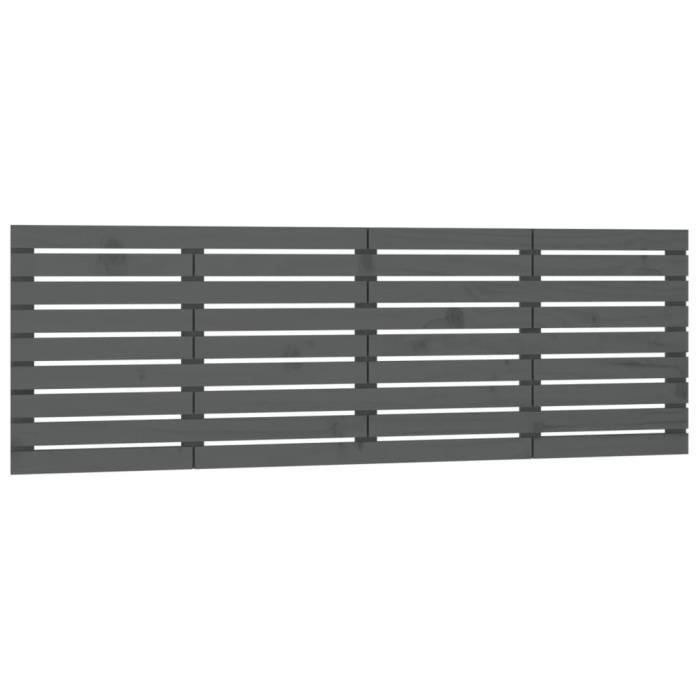 824720 vidaXL Tête de lit murale Gris 206x3x63 cm Bois massif de pin