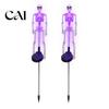 Outdoor Atmosphere Lighting for Halloween 2Pcs Solar Skeleton Stake Light, Glowing Realistic Figurine, Waterproof Powered Haunted House Decor