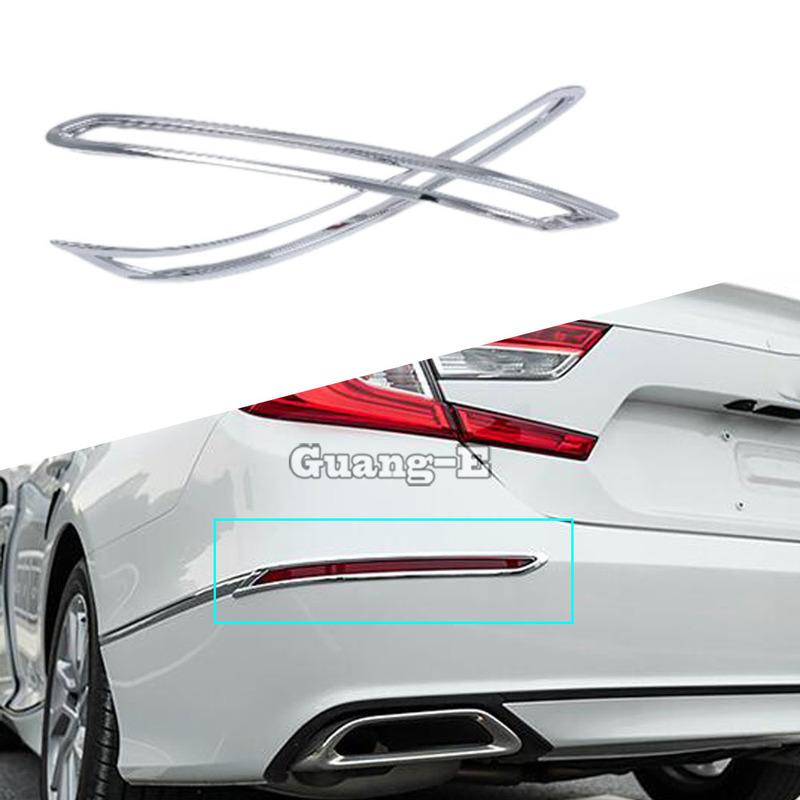 For Honda Accord 10th 2018      Eyebrow ABS Chrome Cover Trim Back Tail Rear Fog Light Lamp Frame Parts 2PCs