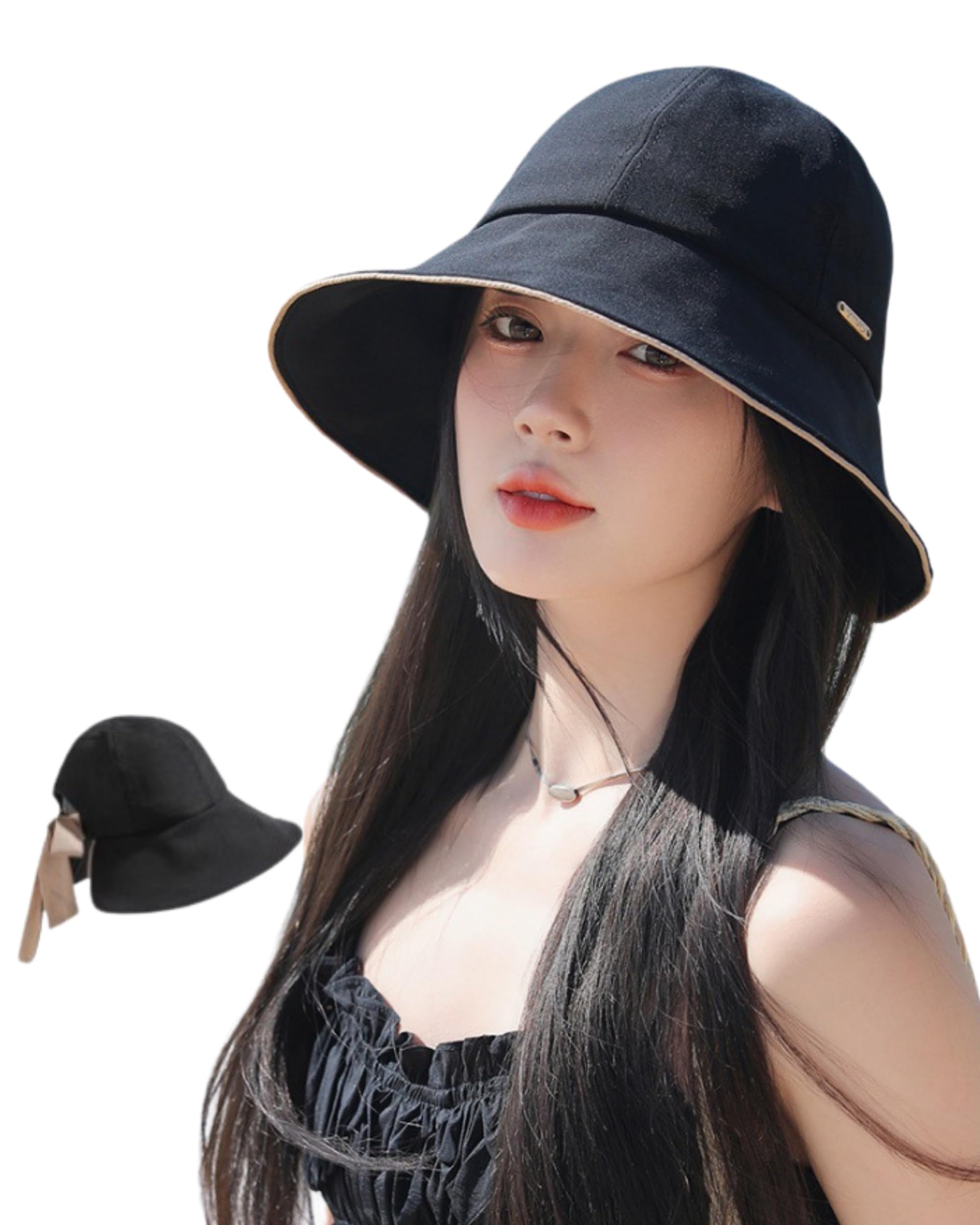 

Sole Only Bucket One Size Fits Soft Back 11cm Face Slimming UV Sunburn with Chin Stylish [$ole only] Hat, Hat, All, Ribbon, Wire, Slit, Brim, Effect, чёрный