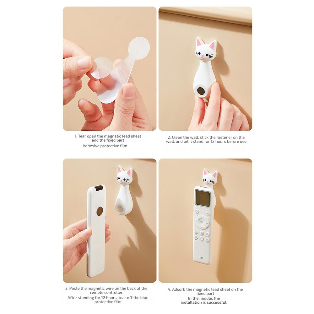 Magnetic Hook Punch-free Remote Control Hook Strong Paste Wall Magnetic Storage Hook Traceless Holder Cat