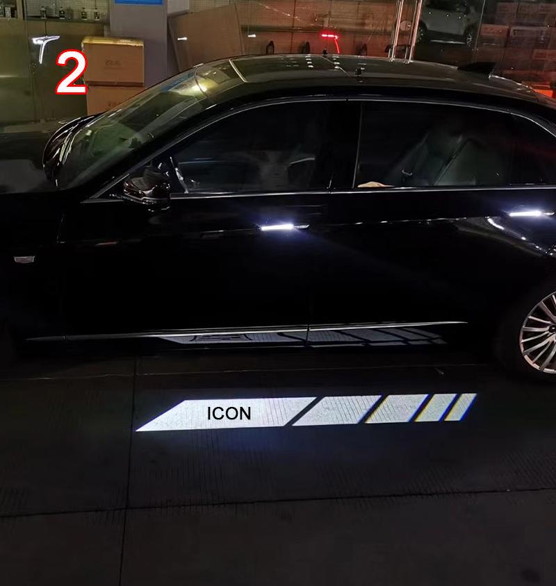 For Cadillac CT4 CT5 CT6 ATS CTS HD Led Car Rearview Mirror Welcome Shadow Icon Light Laser Projector Ghost Lamp Modification