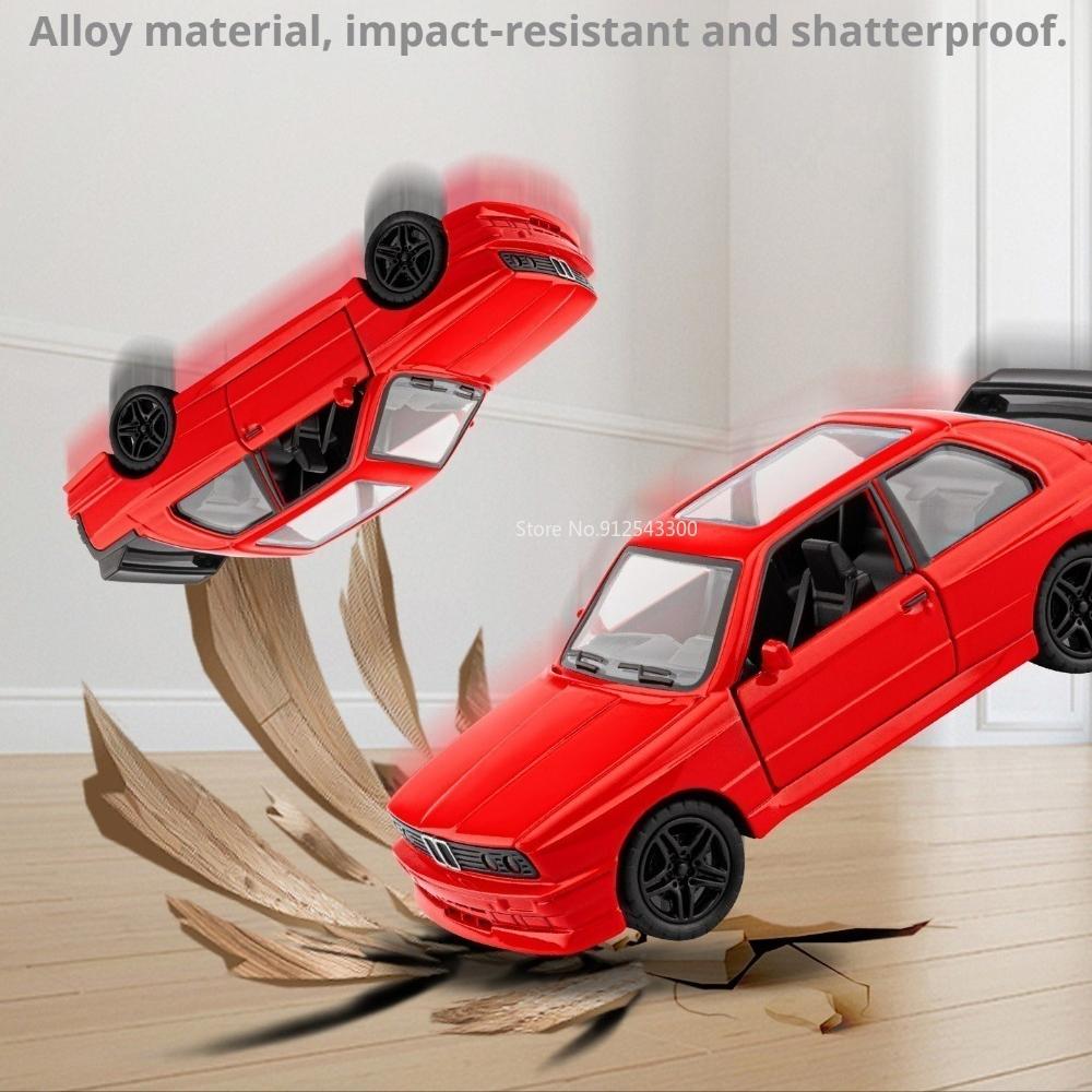 1:36 M3 Sports Car Model Toy Alloy Body Rubber Tires Miniature Cars Doors Opened Pull Back Vehicles Models Interactive Toys