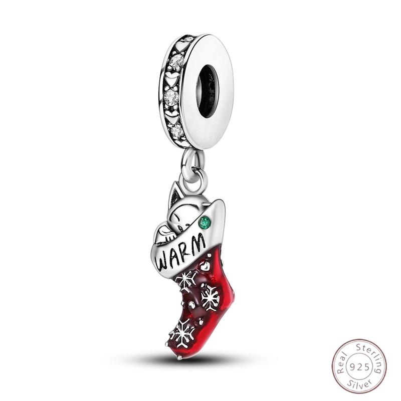 Christmas Charm Bead Pendant Copper Christmas Elk Santa Snowman Claus Charm Fit Original Bracelet Women Diy Jewelry