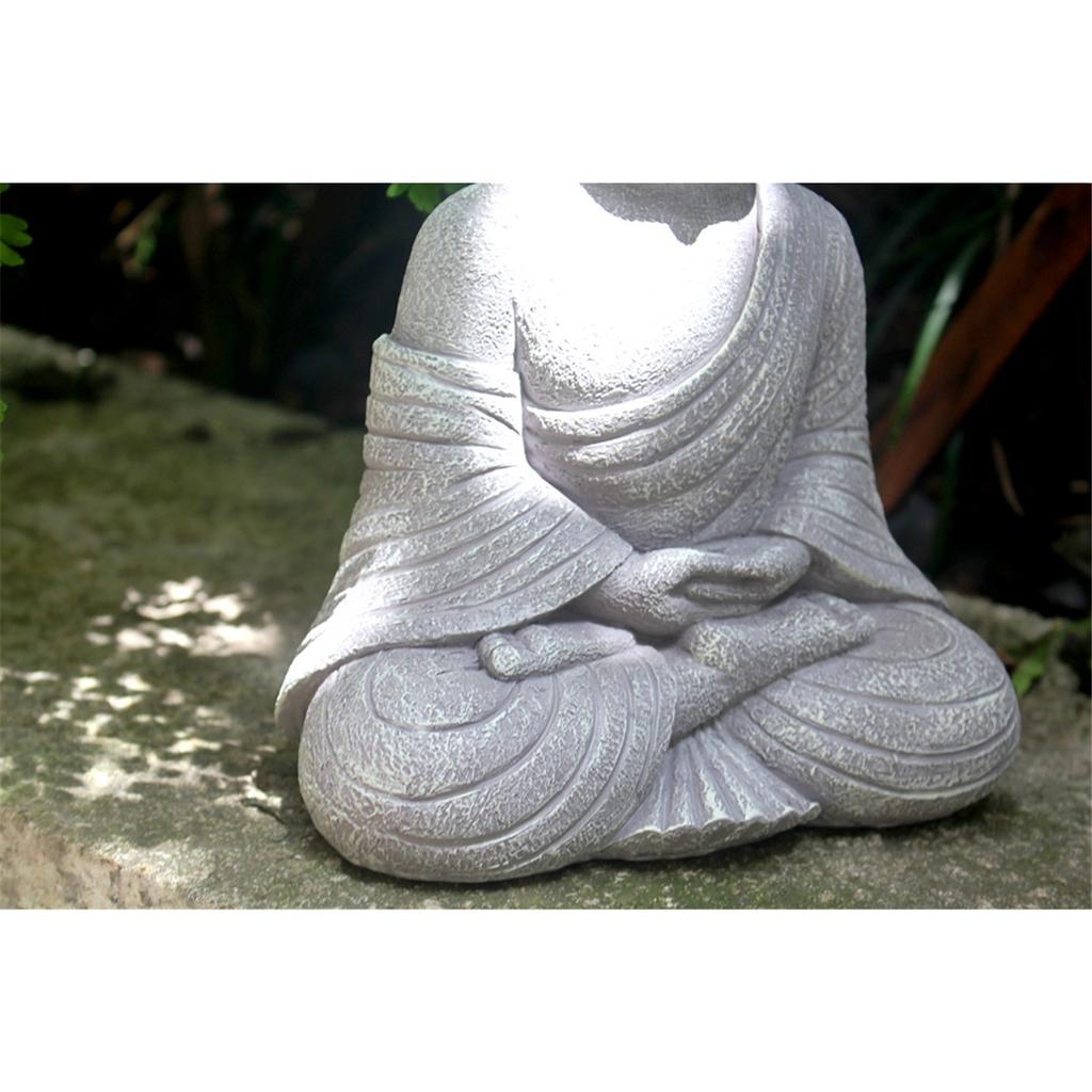 Statua di Buddha da Giardino Vintage da 9 Pollici Statuetta Scultura Buddismo Zen da Interno Esterno Giardino Decorazione Ornamento per Casa Ufficio Negozio