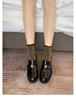 Grape Mom Little Gold Coin Thick-Soled Soft Slip-On Round-Toe Chunky Heeled Women's Loafers