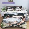 Anime Pattern Bedding Quilt Set Quilt Cover Pillowcase Home Decoration Birthday Gift (1 * Duvet Cover + 2 * Pillowcase, Without Core)
