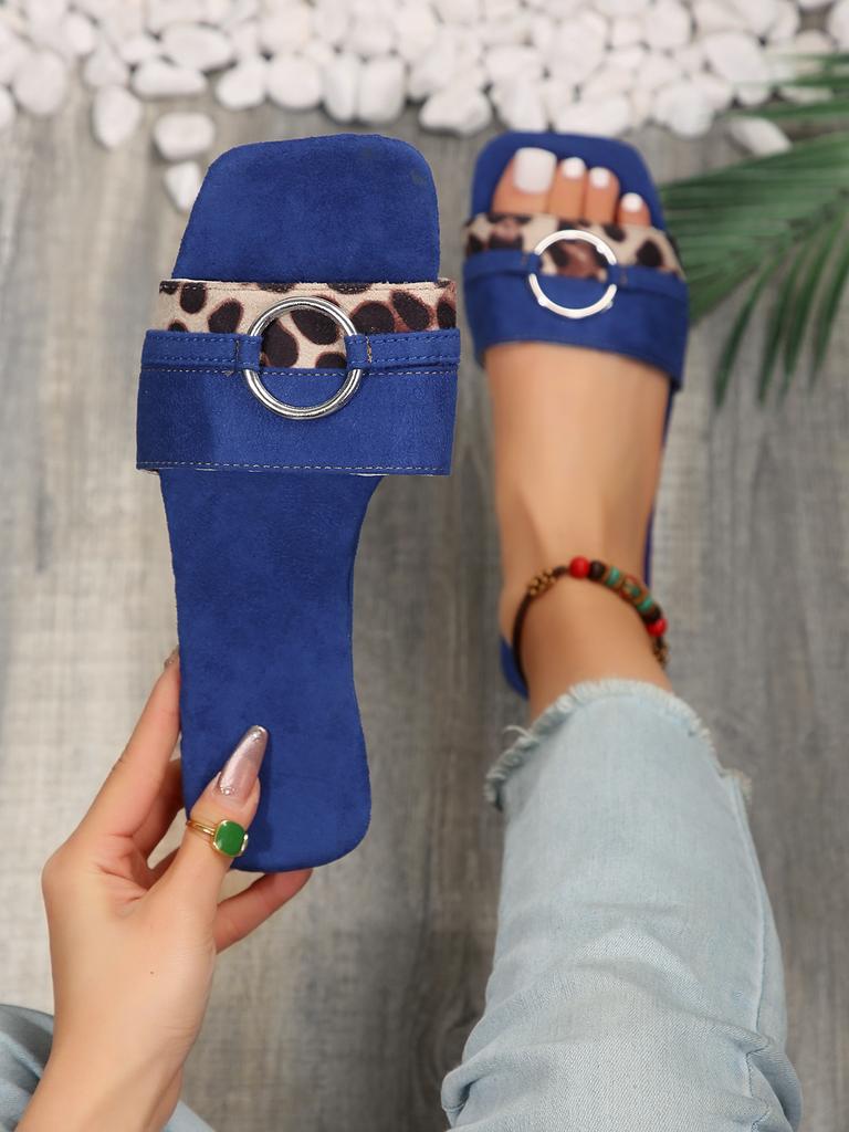 2025 European and American Large-size Fashion Cool Slippers Women's Shoes Outer Wear Summer Casual One-word Women's Slippers 36-43