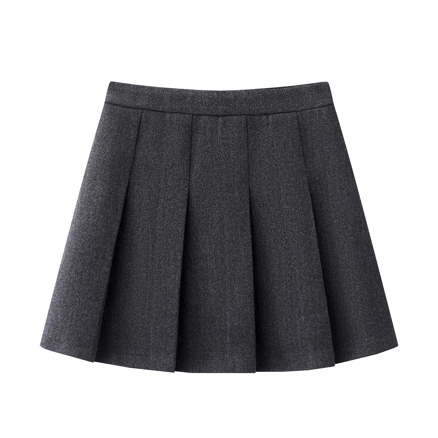 

2026 Spring Pleated Skirt & Woolen Coat Set - College-Style Women s Two-Piece A96C141 Medium