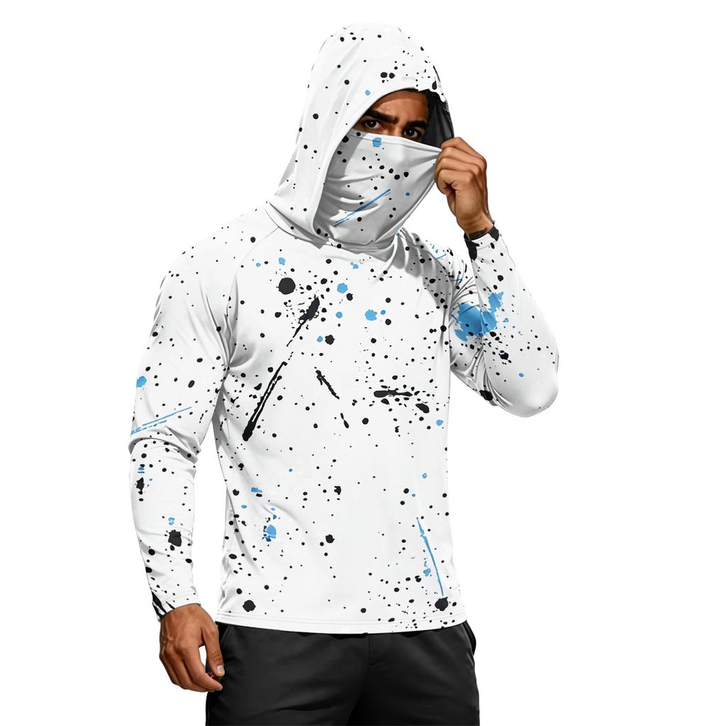Herren Sommer Schnelltrocknend Langarm T-Shirt Sonnenschutzkleidung Angeln Fitness Sport Hded Langarm Top
