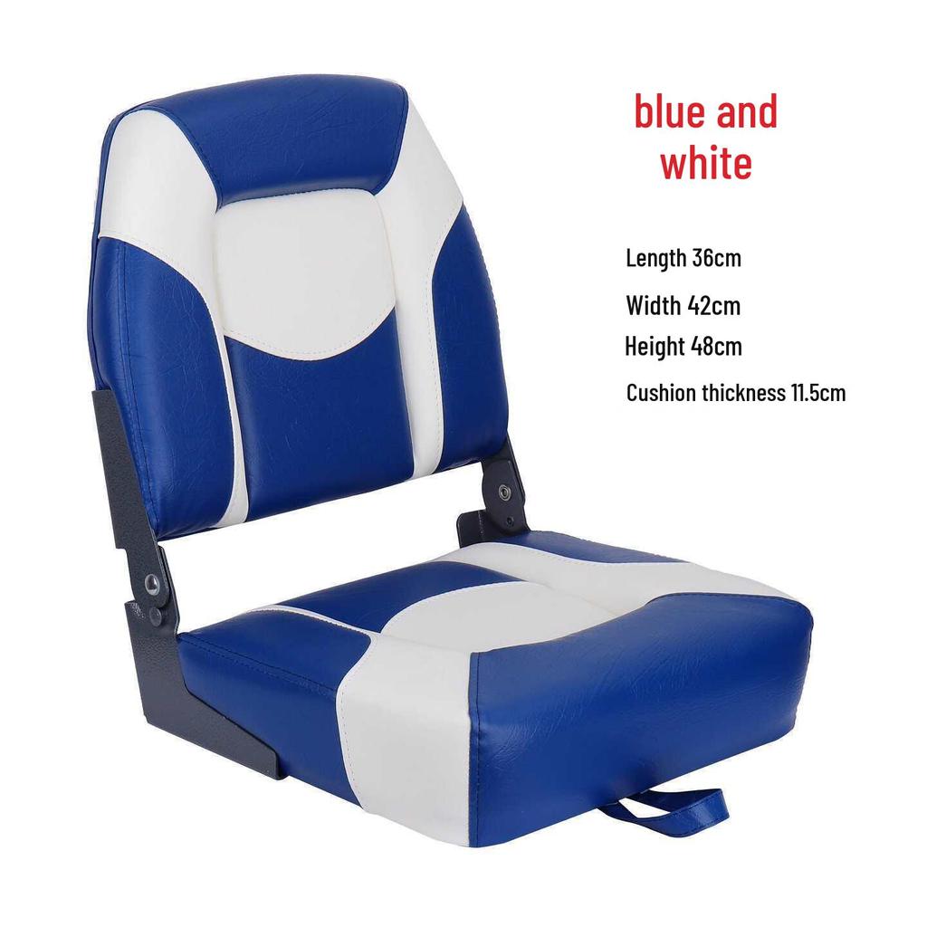 Marine Folding Chair with Sun Protection and Cushioned Seat - Sailor or Captain's Helm Seat