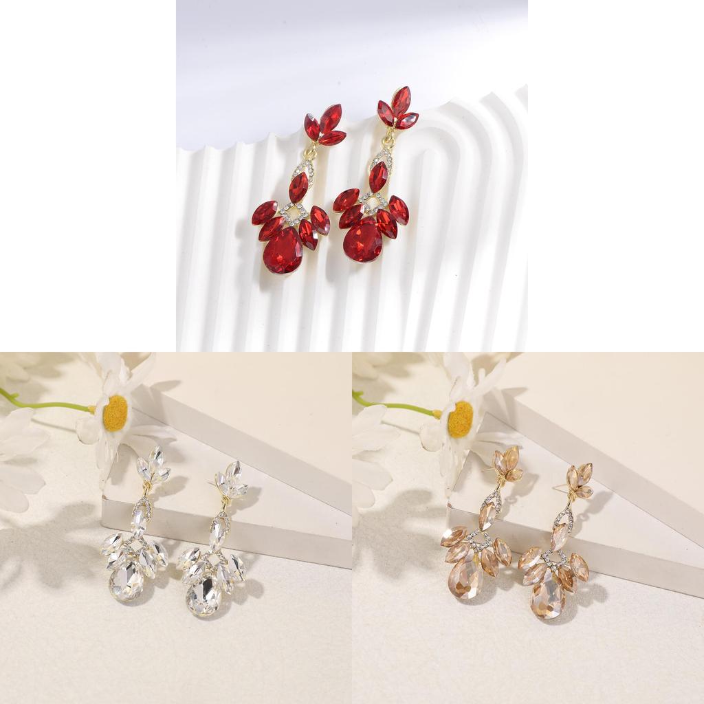 Tassel Long Earrings With Geometric Zircon Stones For Women Summer