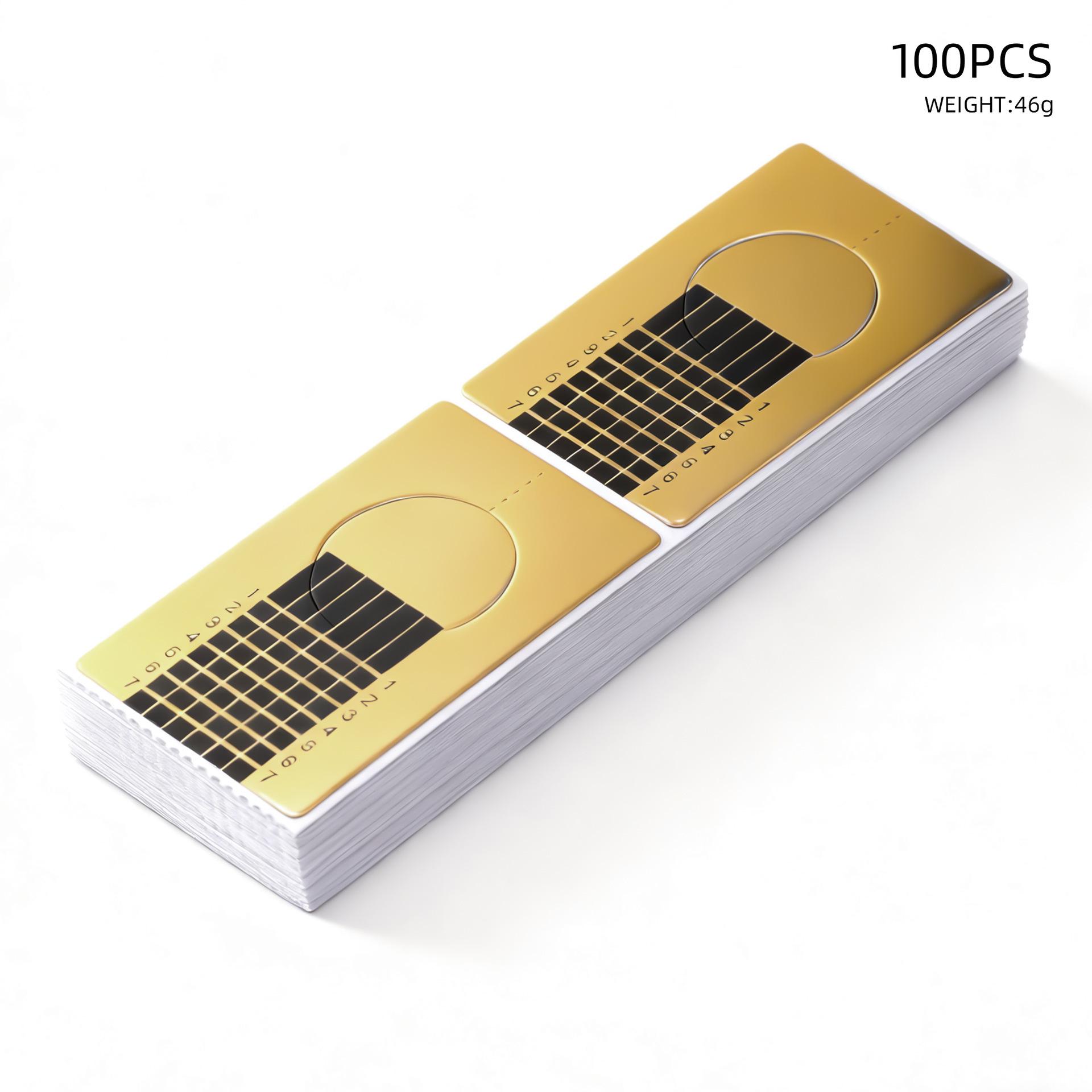 Rectangle Nail Forms for Gel and Acrylic Extensions, Gold, 500pcs