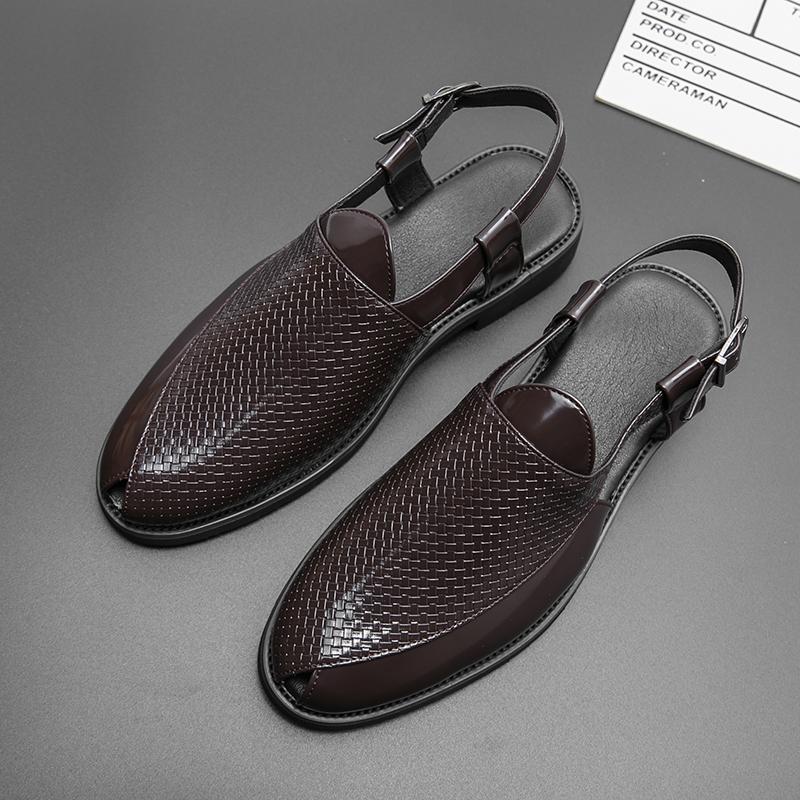 Fashion Black Sandals For Men Buckle Decor Slingback Sandals