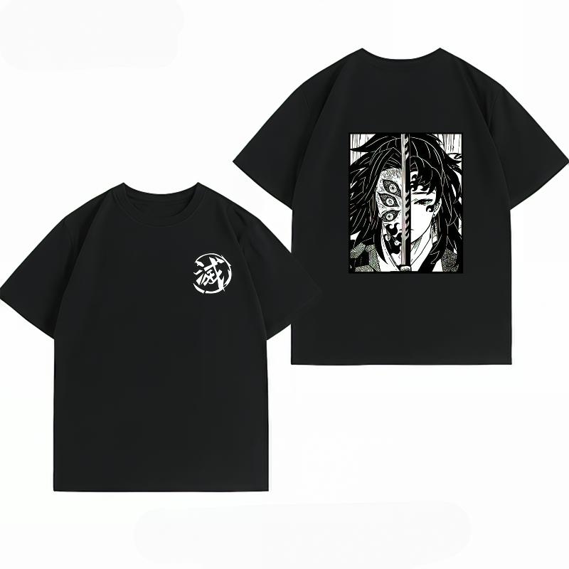 Unisexs Clothing New 100 Cotton Summer TShirt Demon Slayer Unisexs TShirt Kokushibo Vs Yoriichi Print Casual Unisexs TShirt