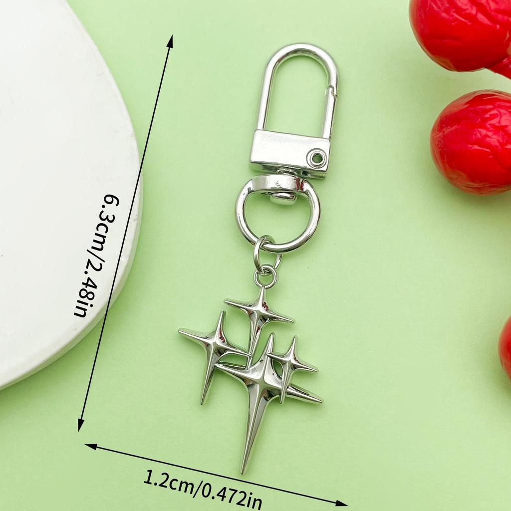 Metal Star and Moon Pendant Keychain for Bags and Luggage
