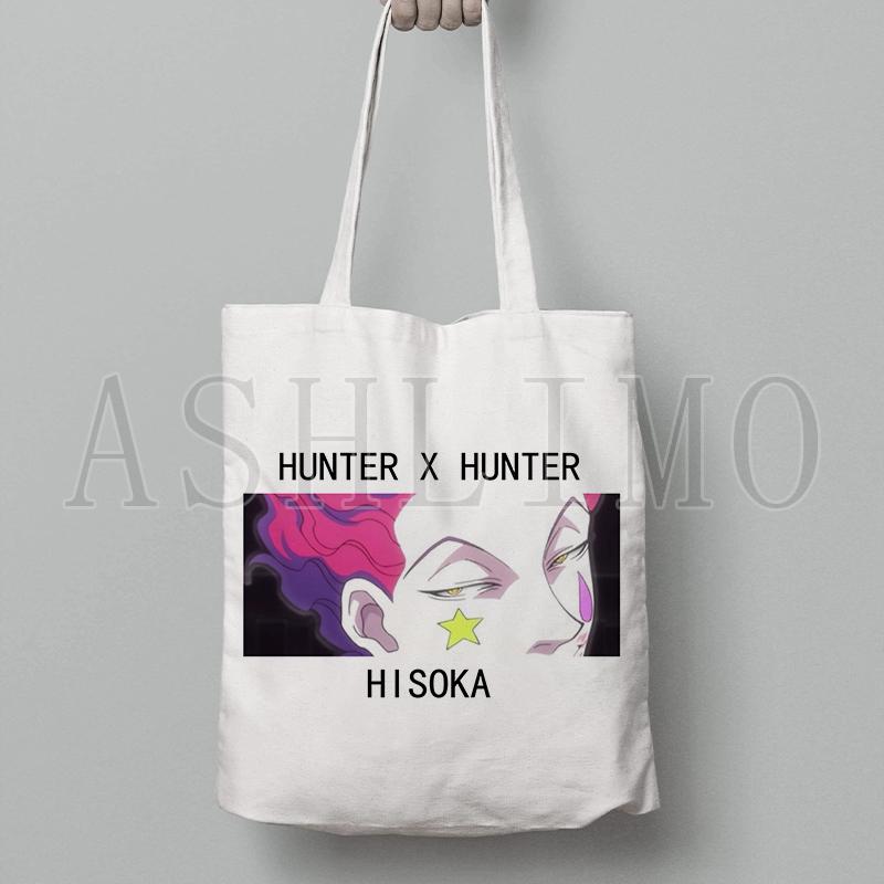 

Сумка-шоппер с принтом японского аниме Hunter X Hunter, кавайная сумка, женская сумка, повседневная холщовая сумка, женская сумка для покупок в стиле Харадзюку