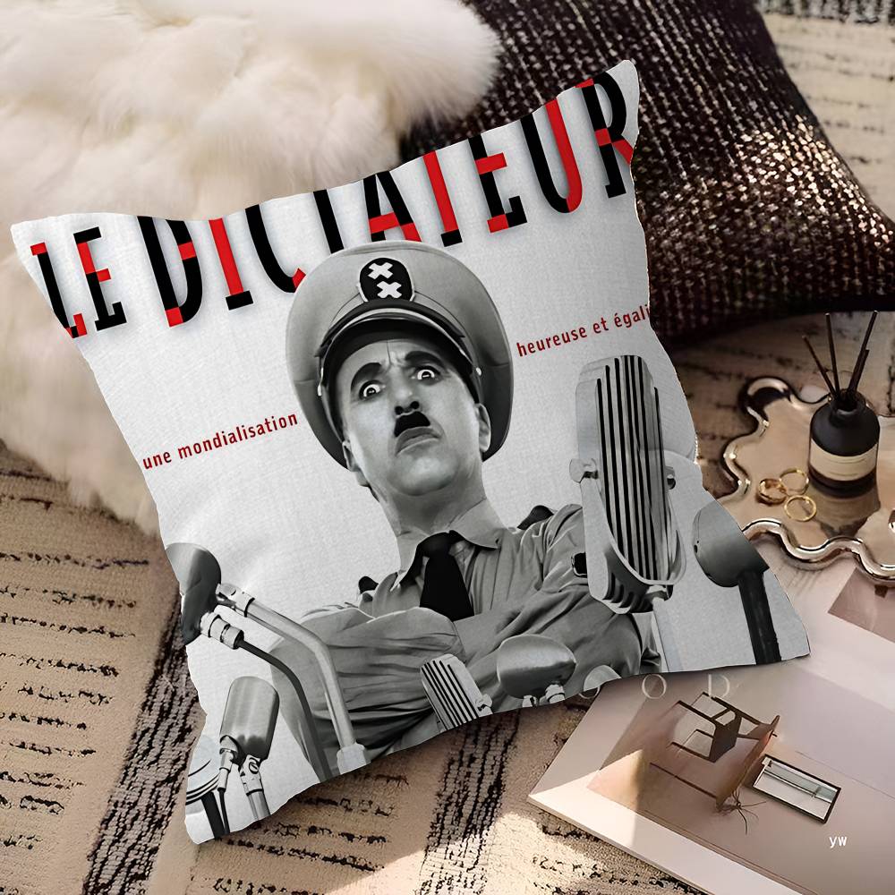 Klassische Stille Stern C-Chaplin Kissenbezug Polyester Sofakissen Dekorative Wurfkissen Heimdekoration Kissenbezug