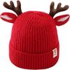Baby Toddler Reindeer Beanie Hat - Cute Antlers Crochet Knitted Cap, Winter Warm Headwear for Boys & Girls