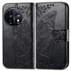 For OnePlus 11 Butterfly Love Flower Embossed Flip Leather Phone Case