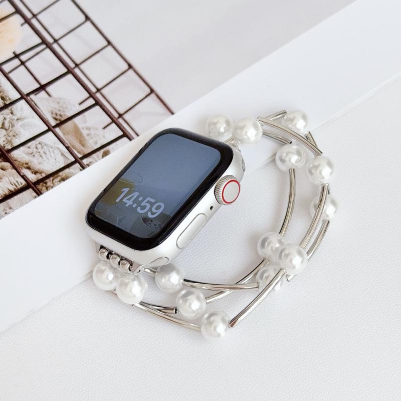 Compatible Wave Beaded Watch Strap for Huawei GT6, Xiaomi 9 Pro, Apple Watch 11 & iWatch Models