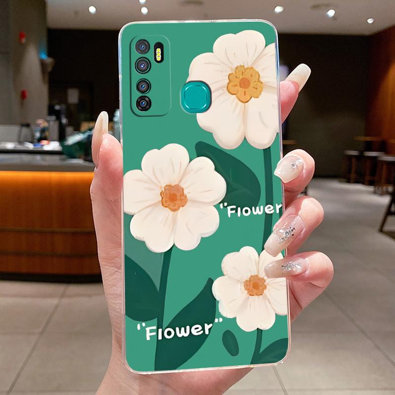 For Infinix Hot 9 Hot9 Pro 9 Play Hot 8 Cases Elegant Flower Butterfly Bow Phone Cover Soft Silicone Transparent TPU Jelly Case