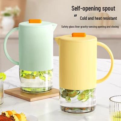 High-Temperature Resistant Borosilicate Glass Cold Water Pitcher Set - Large Capacity Teapot & Cup.
