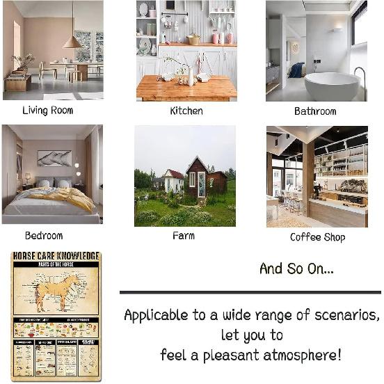 

FEBIOAW Винтажный Настенный Декор Металлическая Жестяная Табличка Знания по Уходу за Лошадьми Украшение для Бара Кафе для Гостиной Декор для Ванной Комнаты Искусство для Мужской Пещеры Настенное Украшение Табличка