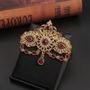 Crystals Arabic Brooch Featuring Hollow Out Tassels Designs For Women Bridal Caftan Pin