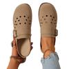 Spring and summer new thick-soled one-pedal hollowed-out bag head half slippers women's casual cool slippers